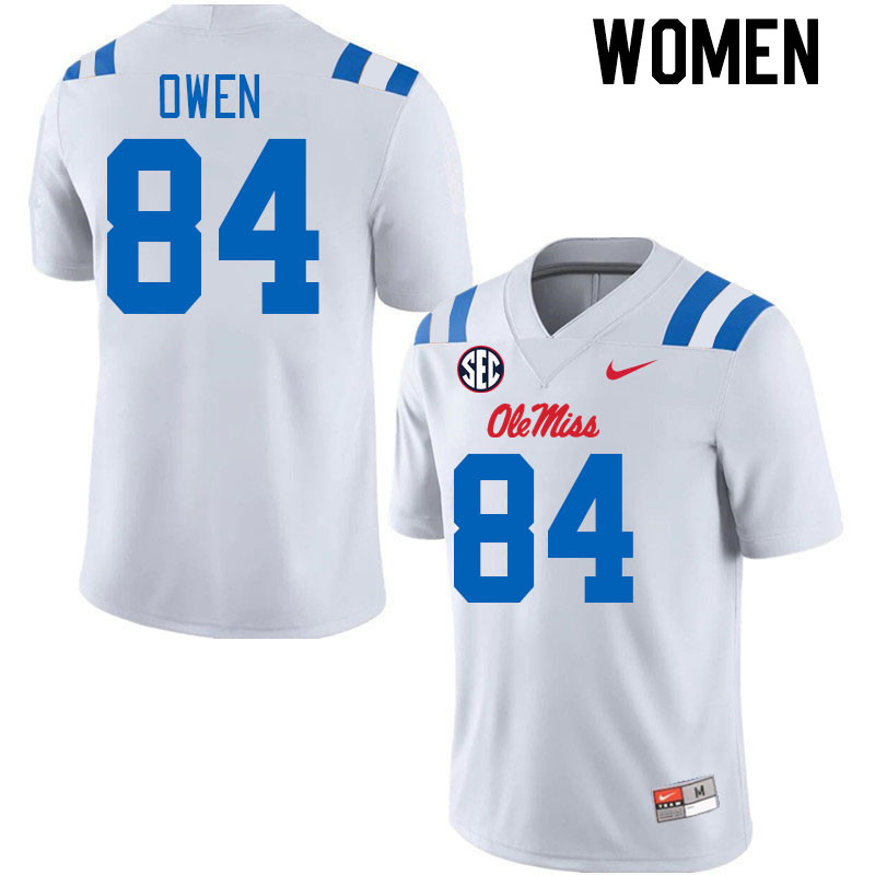 Women #84 Mac Owen Ole Miss Rebels 2024 New Uniforms College Football Jerseys Stitched-White